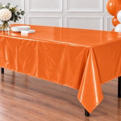 Orange Premium Rectangular Plastic Table Cover 54
